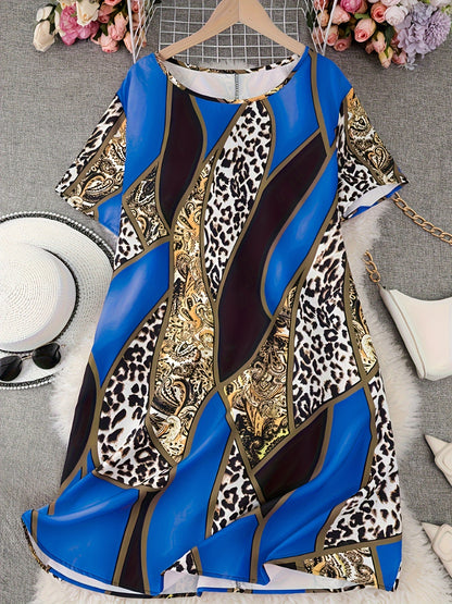 Grünes Kleid mit Leopardenmuster - Vanessa