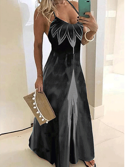 Rotes maxikleid mit blumenmuster - Clara