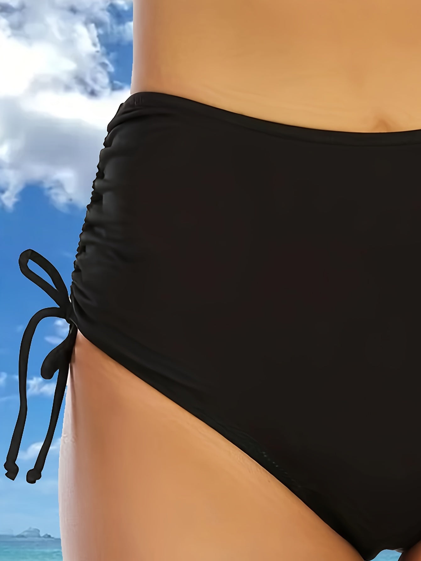 Schwarze High-Waist Bikinihose - Mia