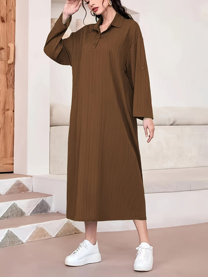 Braunes Hemdblusenkleid - Nora