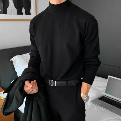 Slim-fit-langarm-strickpullover für herren