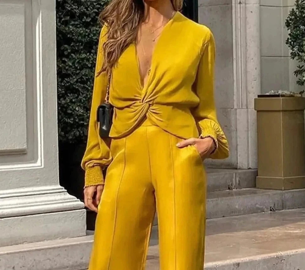 Gelbes Eleganz Jumpsuit - Bianca