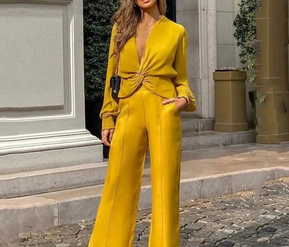 Gelbes Eleganz Jumpsuit - Bianca