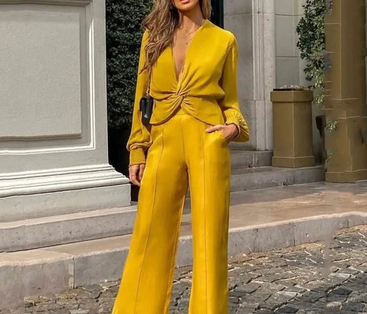 Gelbes Eleganz Jumpsuit - Bianca