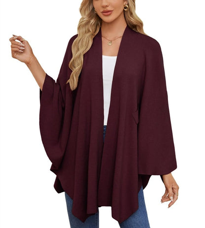 Eleganter Wickelponcho Ivory Weiß - Clara