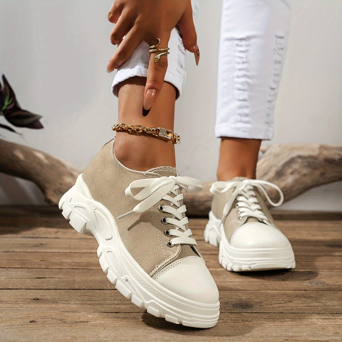 Beige Trend Sneaker - Lara