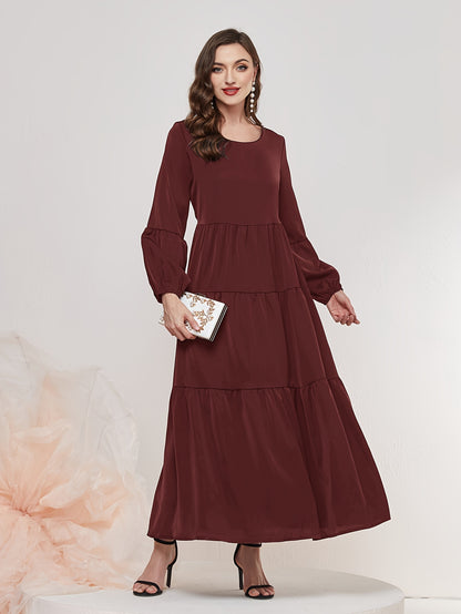 Blaues Maxikleid mit Volants - Clara