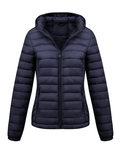 Damen Zip-up hoodie puffy coat