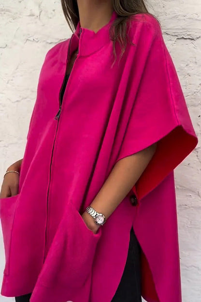 Grüne Zipper-Stehkragenjacke - Lena