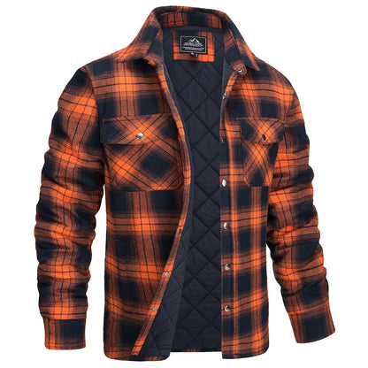 Warme Flanelljacke Orange - Theo