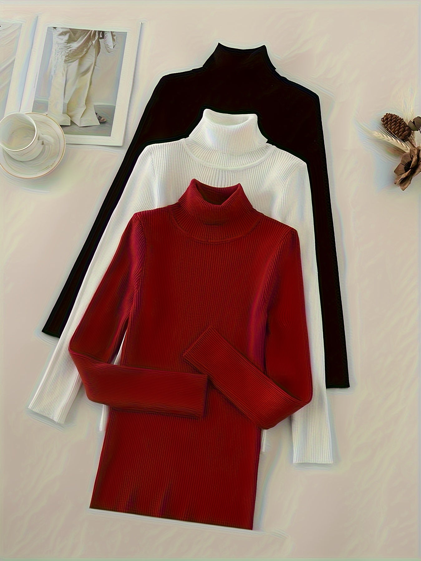 Eleganter Rollkragenpullover – Klassischer Langarm-Style