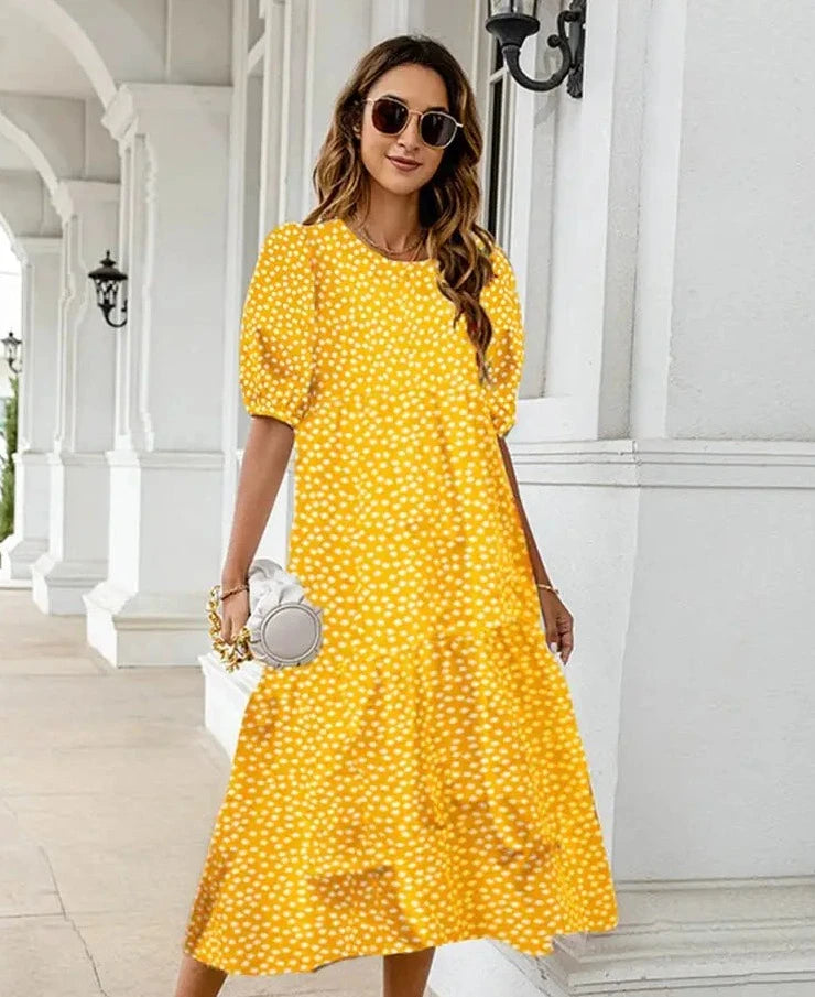 Florales Midikleid Weiß - Sabrina