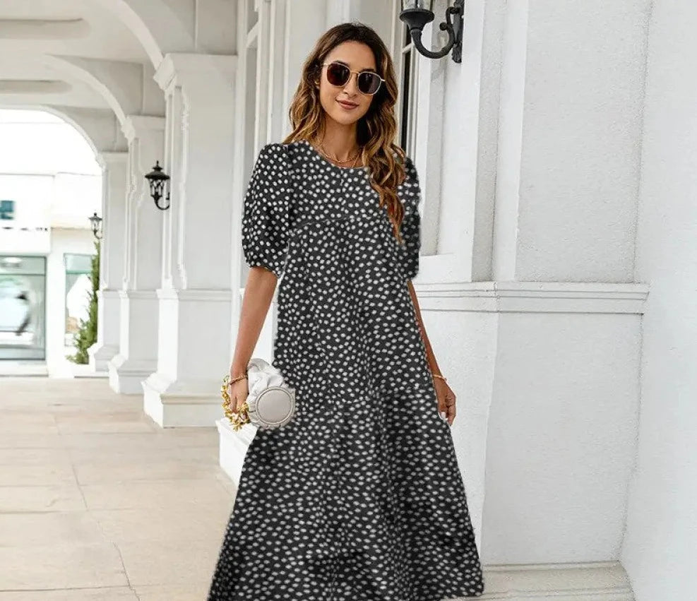 Florales Midikleid Weiß - Sabrina