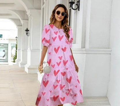 Florales Midikleid Weiß - Sabrina