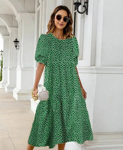 Florales Midikleid Weiß - Sabrina