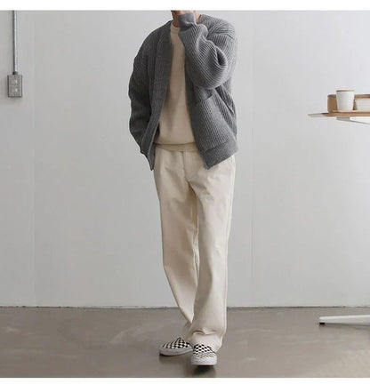 Herren-strickjacke mit reißverschluss und vordertaschen – herren