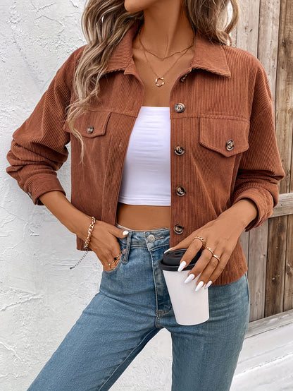 Knopf-Front Jacke - Lässige Langarmjacke für stilvolle Momente