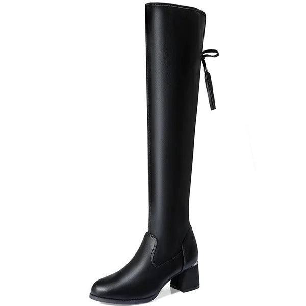 CozyChic Elastische Overknee-Stiefel