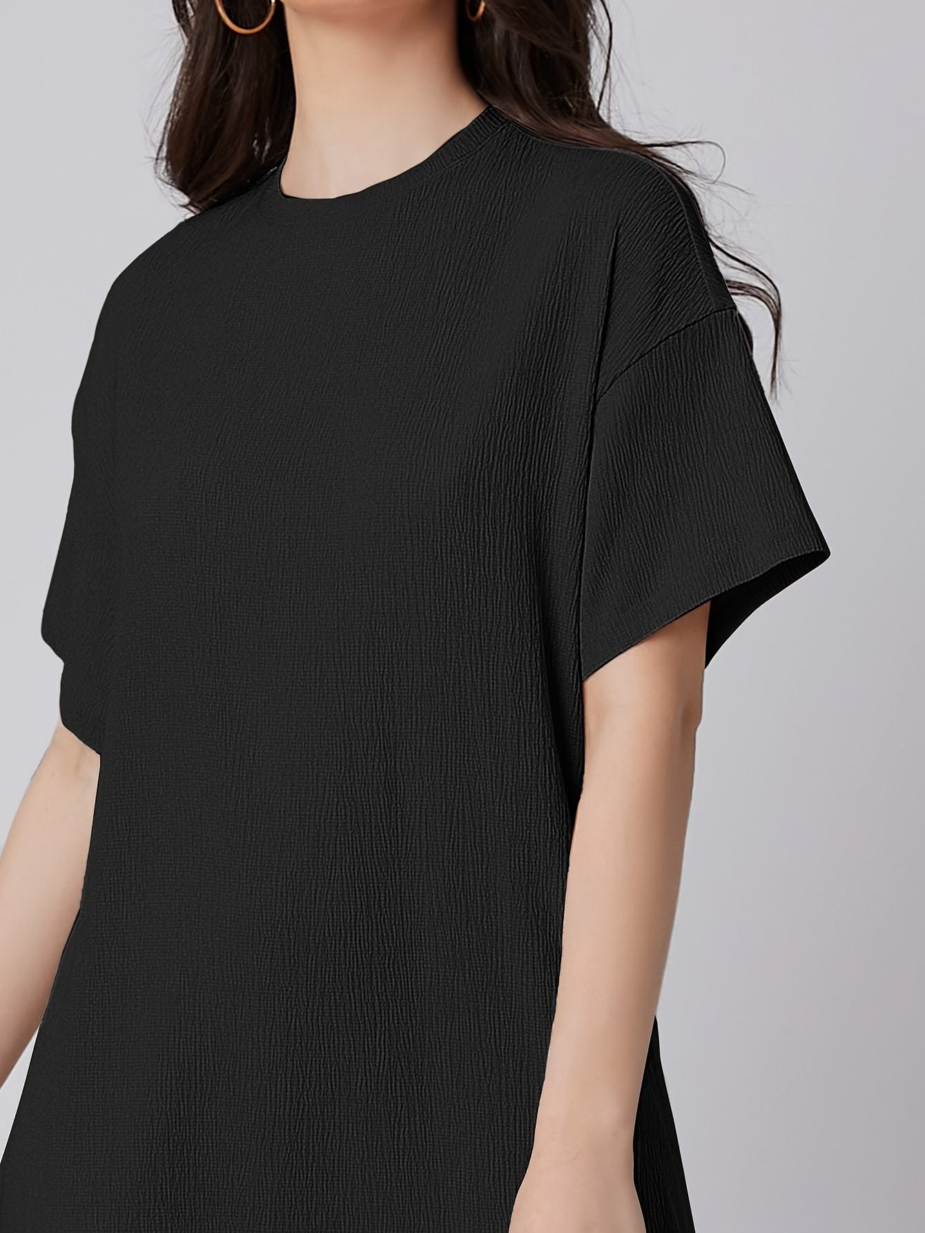 Grünes Freizeitkleid Kurzarm - Lina