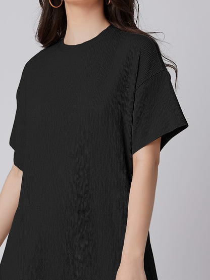 Grünes Freizeitkleid Kurzarm - Lina