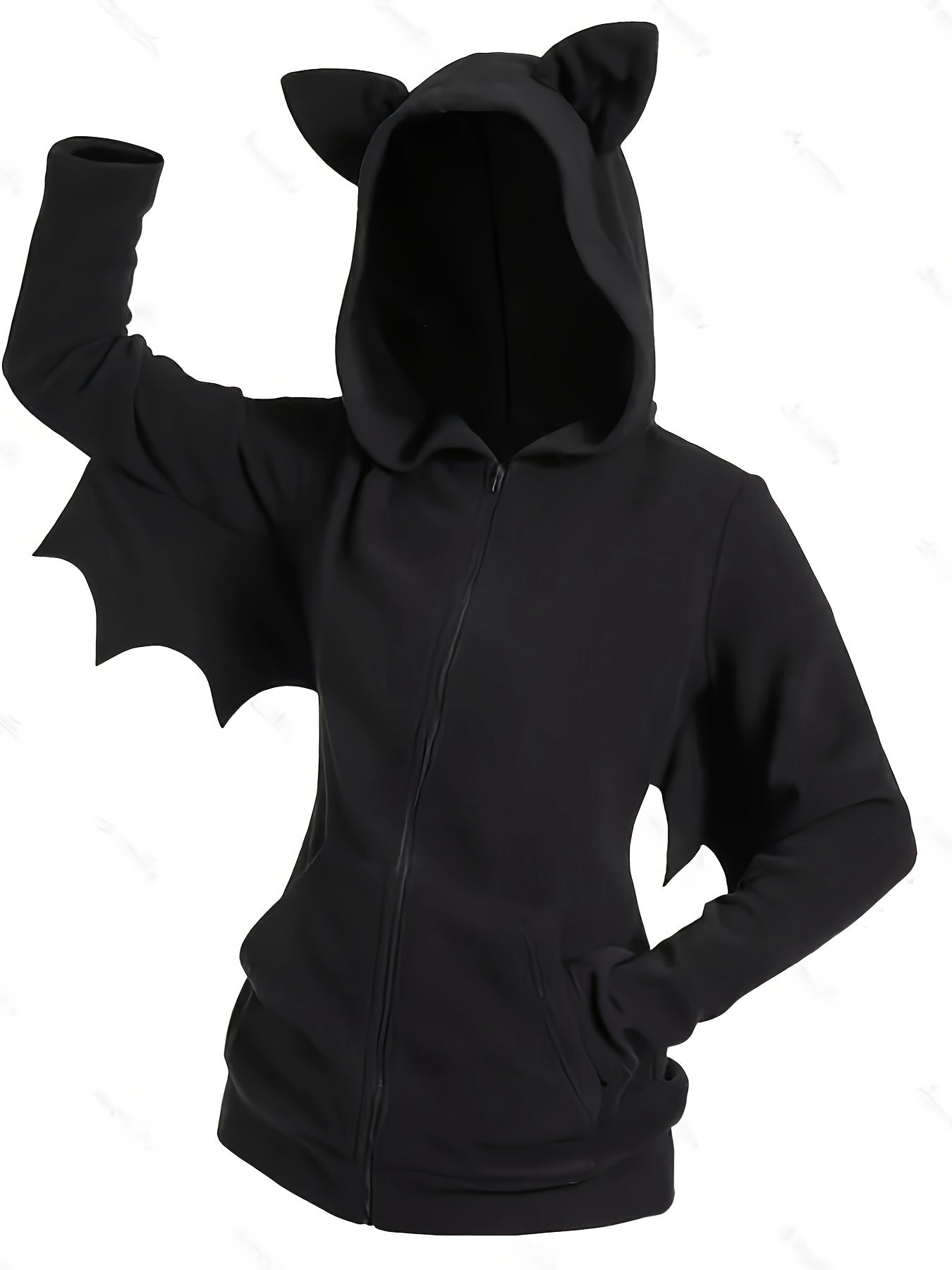 Halloween Fledermaus-Kapuzenpulli, Cosplay Zip-Up Hoodie