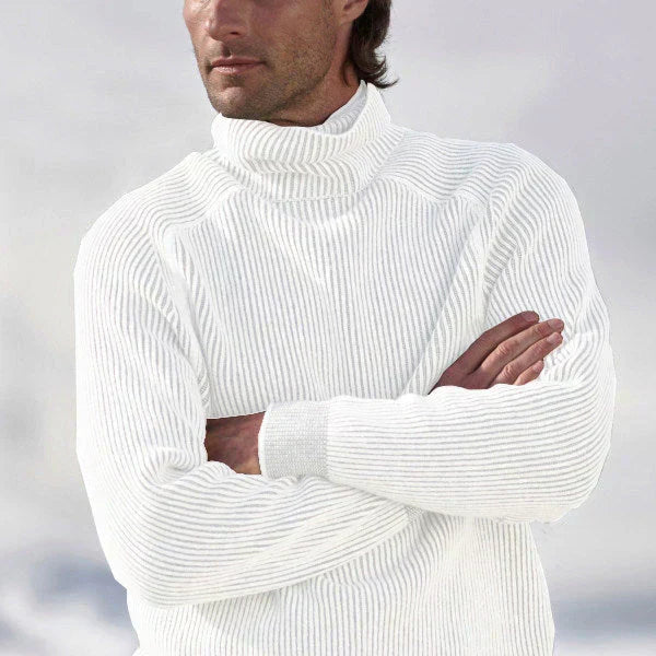Warmer strickpullover mit stehkragen – herren