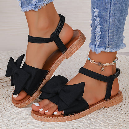 Schwarze Bogen-Sandalen - Jessica