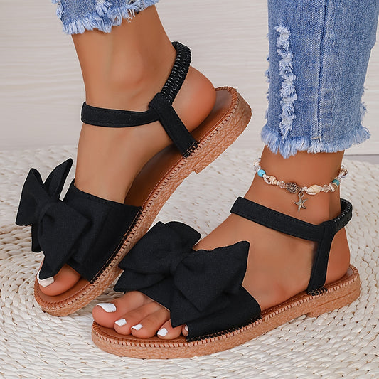 Schwarze Bogen-Sandalen - Jessica