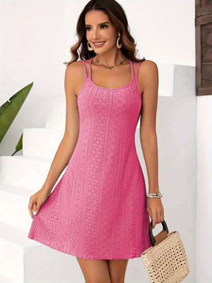 Schwarzes Sommerkleid mit Spitzenmuster - Clara