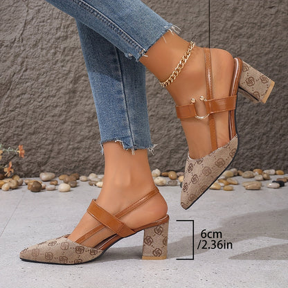 Braune Designer-Print-Sandalen - Leonie