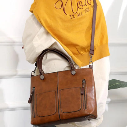 Clara - Cognac Leder-Handtasche