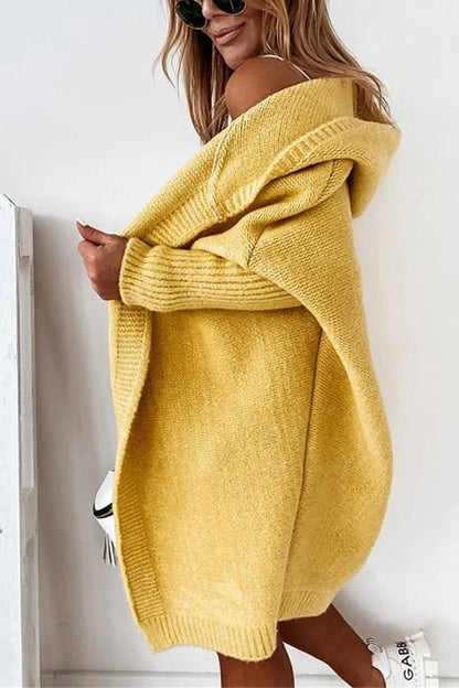 Blaue Kapuzenjacke mit Fledermausärmeln – Lara