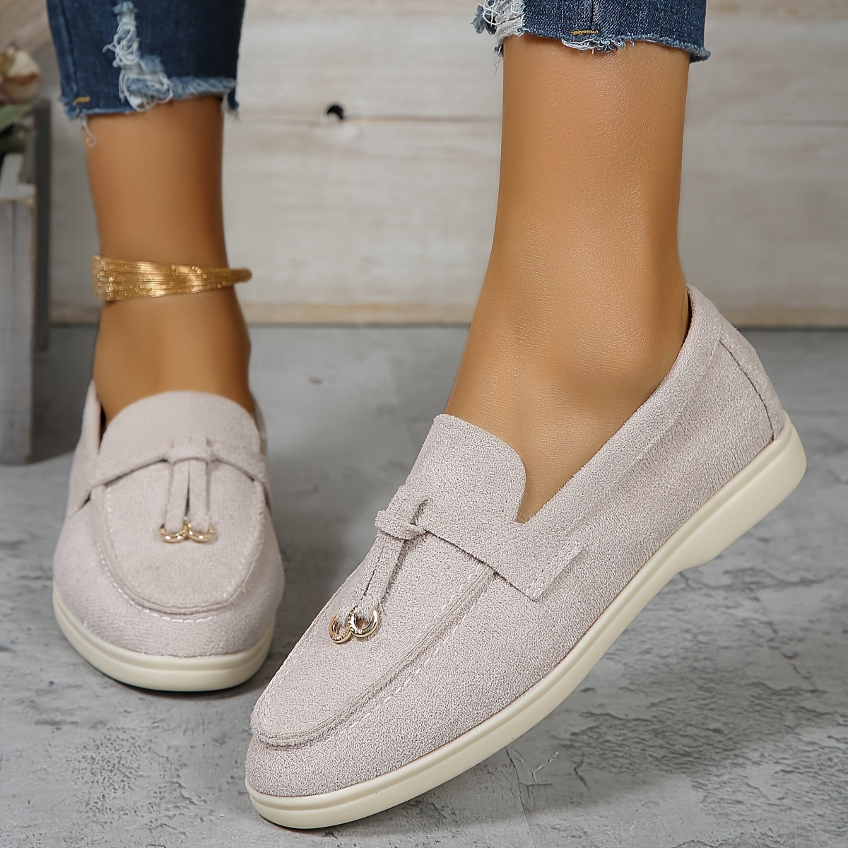 Beige Elegante Loafers - Anna