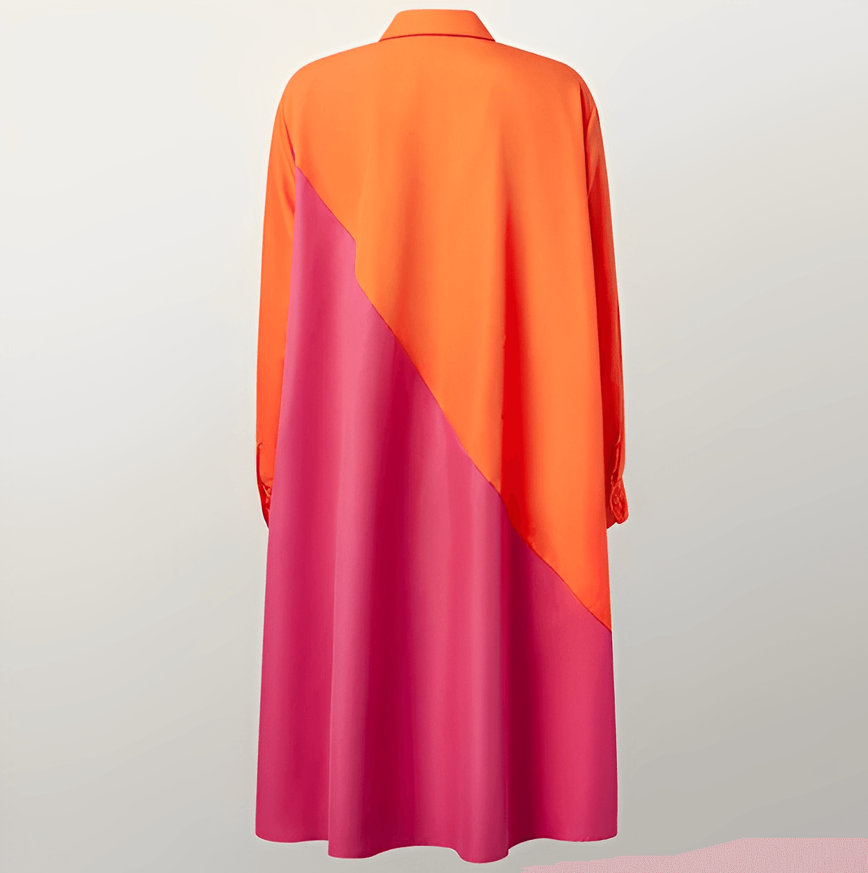 Modernes hemdblusenkleid mit umlegekragen & dreiviertelärmel