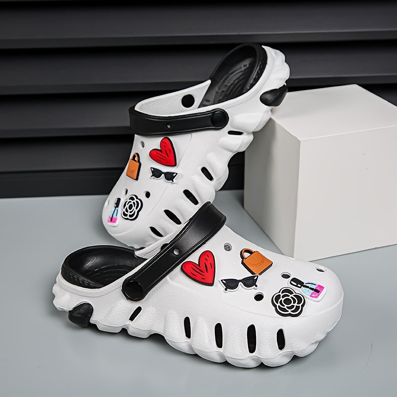 Creme Dekorierte Clogs - Daisy