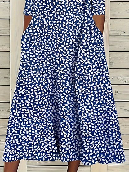 Blau-Weißes Musterkleid - Mia