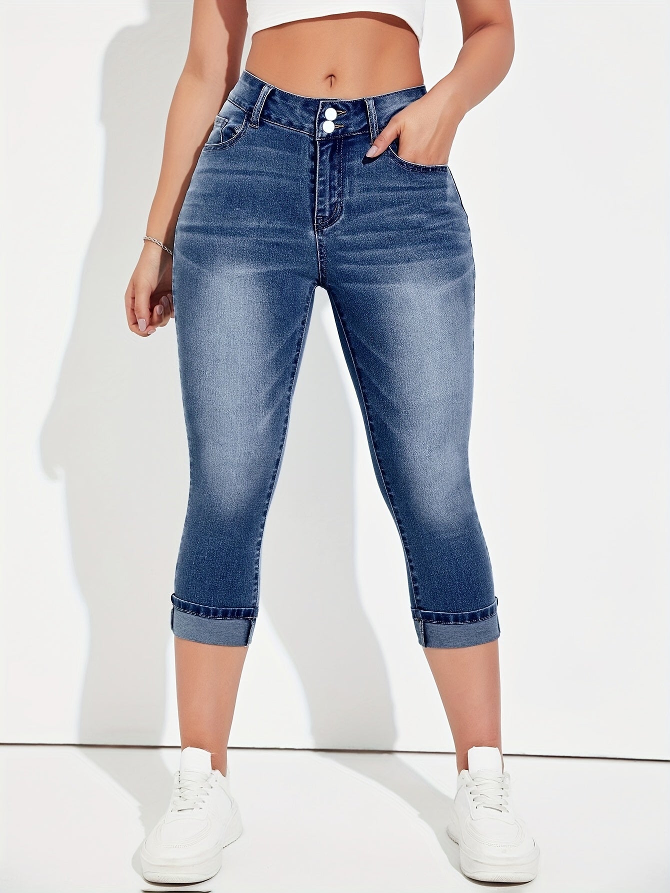 Blaue Capri-Jeans - Nora
