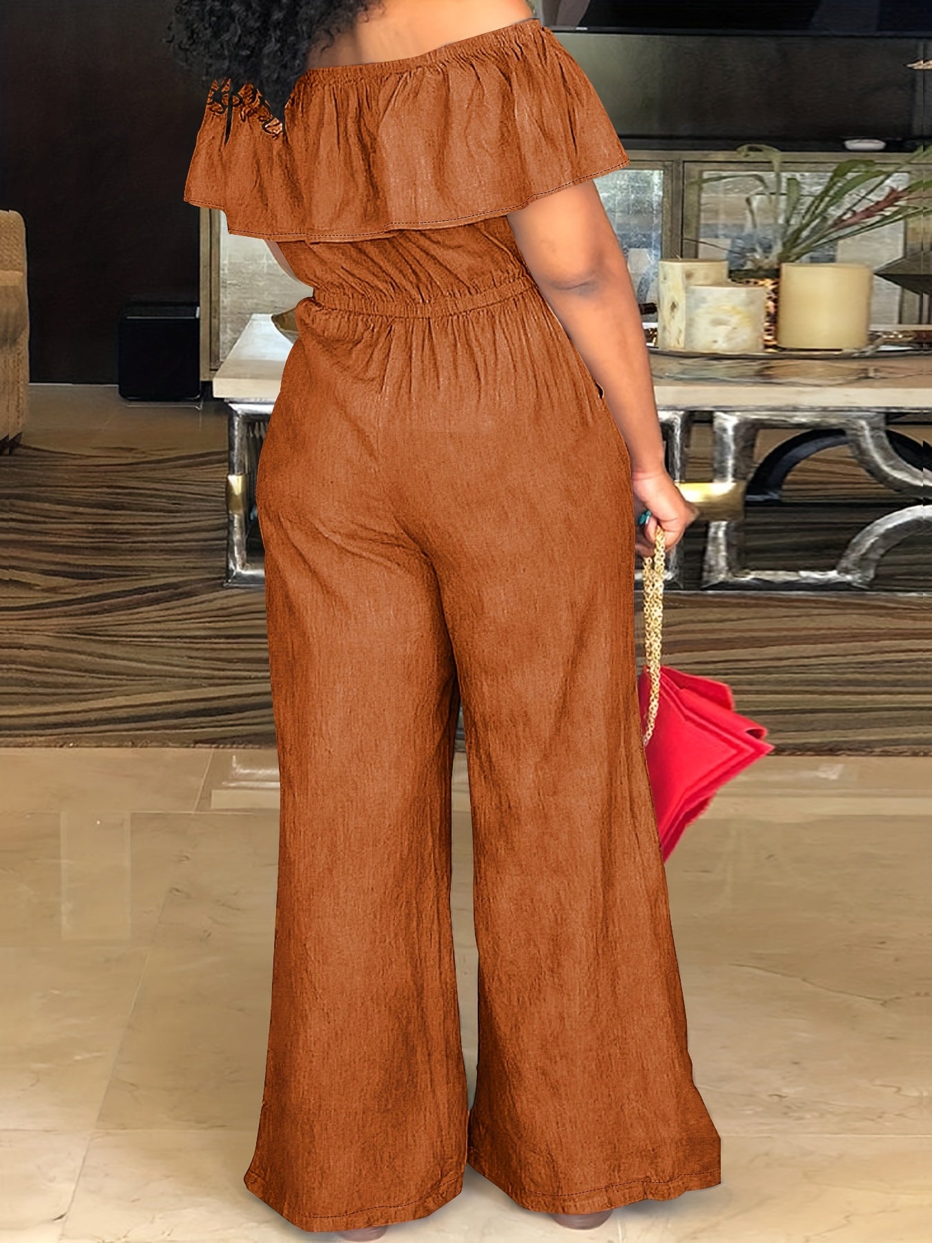 Blauer Off-Shoulder Jumpsuit - Lina