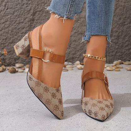 Braune Designer-Print-Sandalen - Leonie