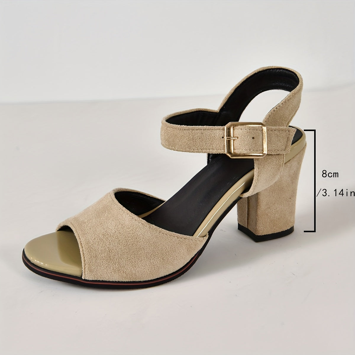 Beige Blockabsatz-Sandalen - Sarah