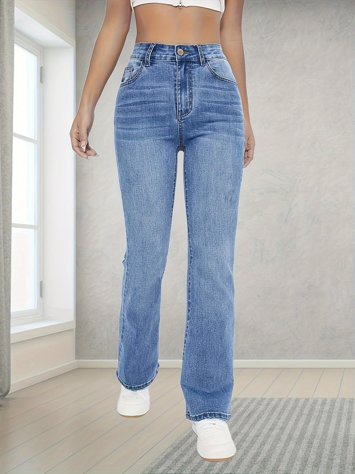 Hellblaue Bootcut-Jeans - Mia