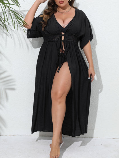 Schwarzes Strandkimono - Luna