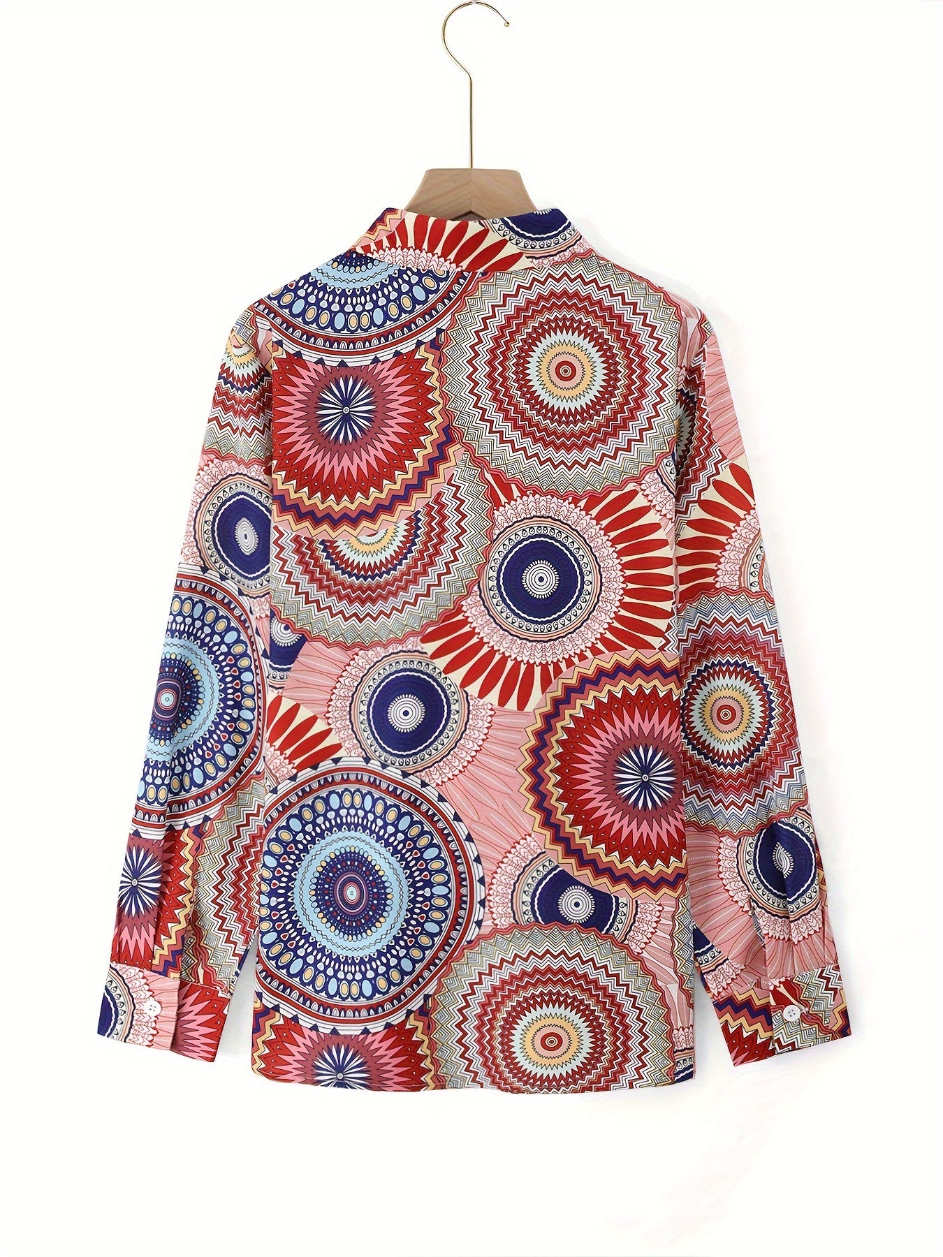 Bunte Geometrische Print-Bluse mit Krawattenfront - Zara