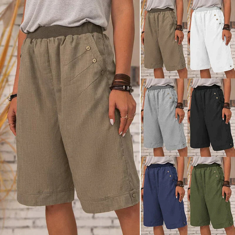 Carla – Weiße Sommer-Bermudashorts