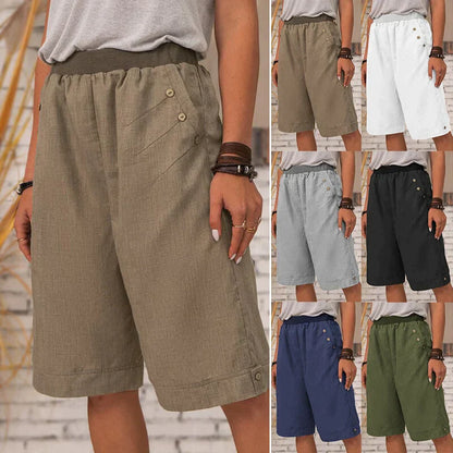 Carla – Weiße Sommer-Bermudashorts