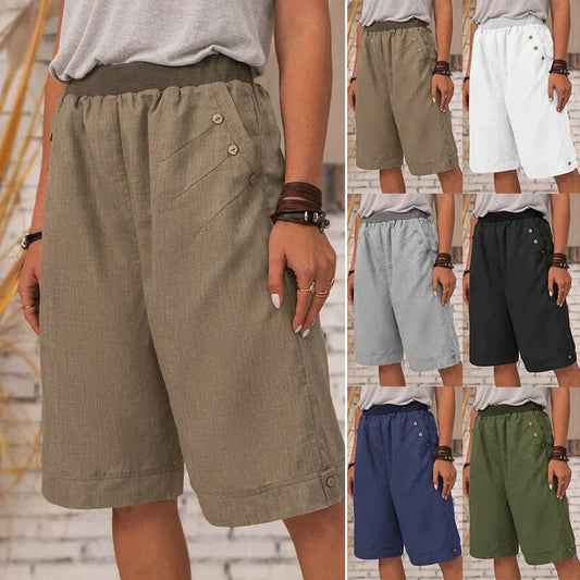 Carla – Weiße Sommer-Bermudashorts