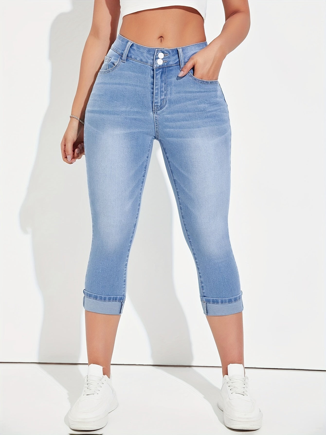 Blaue Capri-Jeans - Nora