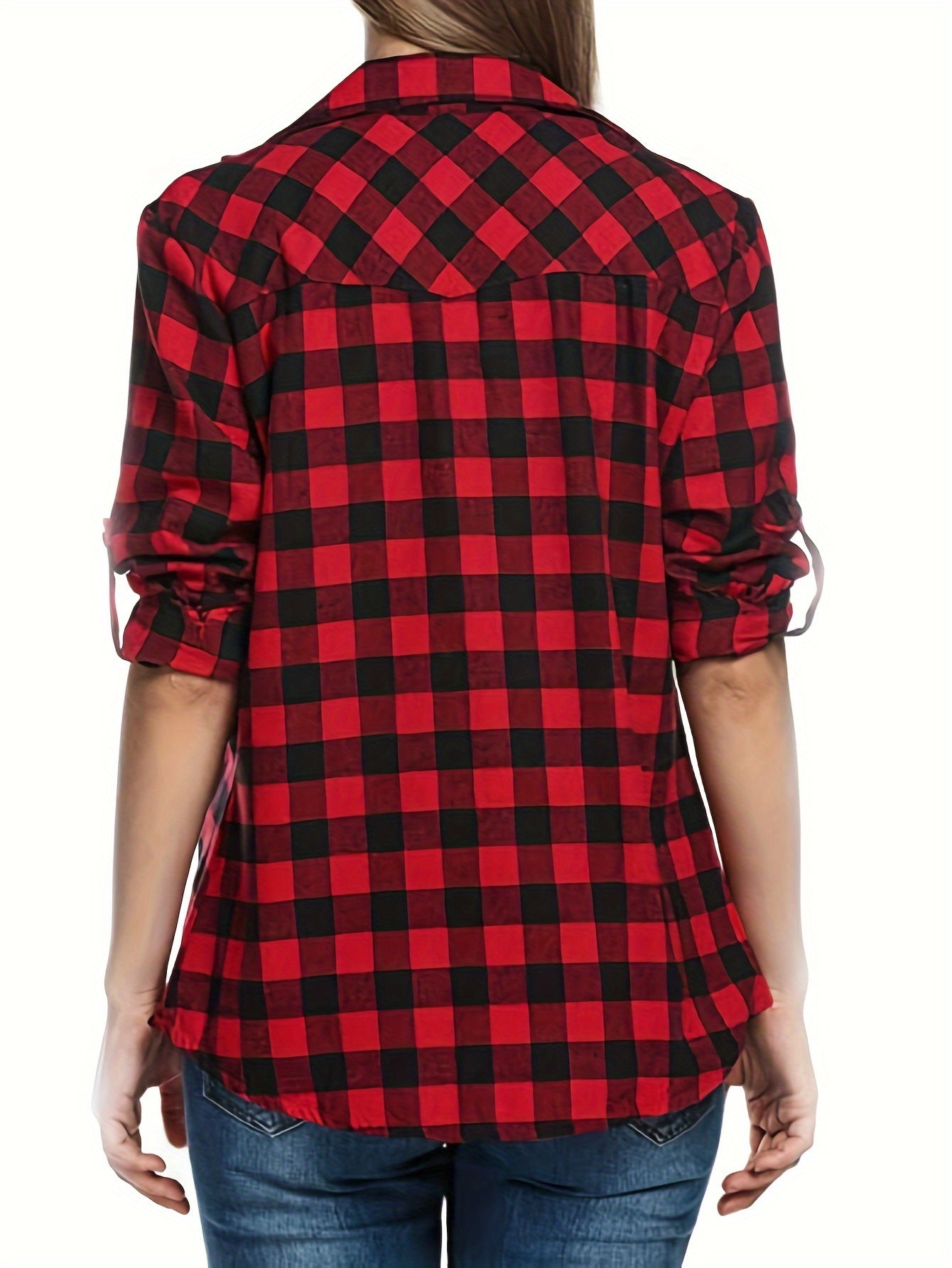 Kariertes Hemd in Grün-Schwarz - Anna