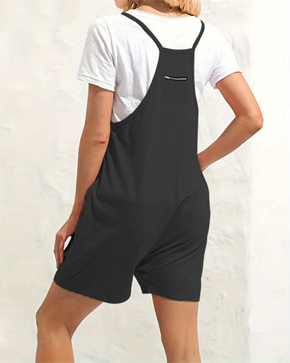 Elisa - schwarzer lässiger jumpsuit