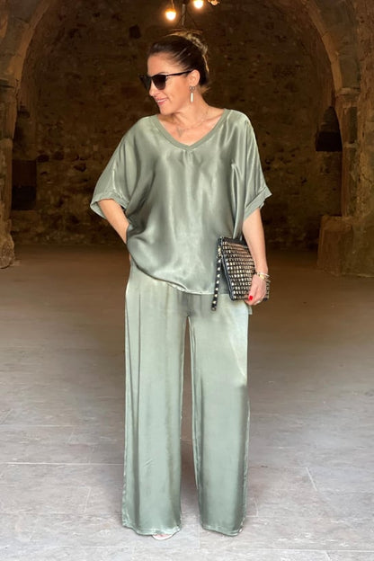 Britt - zweiteiliges satin-set